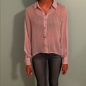 Gorgeous striped button down blouse!